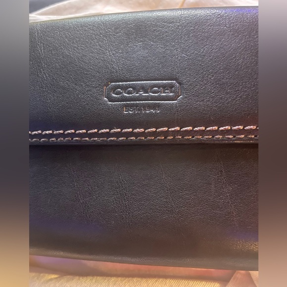 NWT Black COACH, Trifold Wallet - Picture 7 of 9